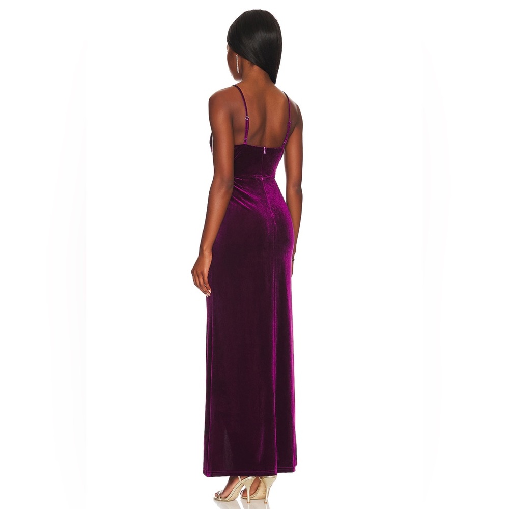 Velvet Maxi Dress in Grape